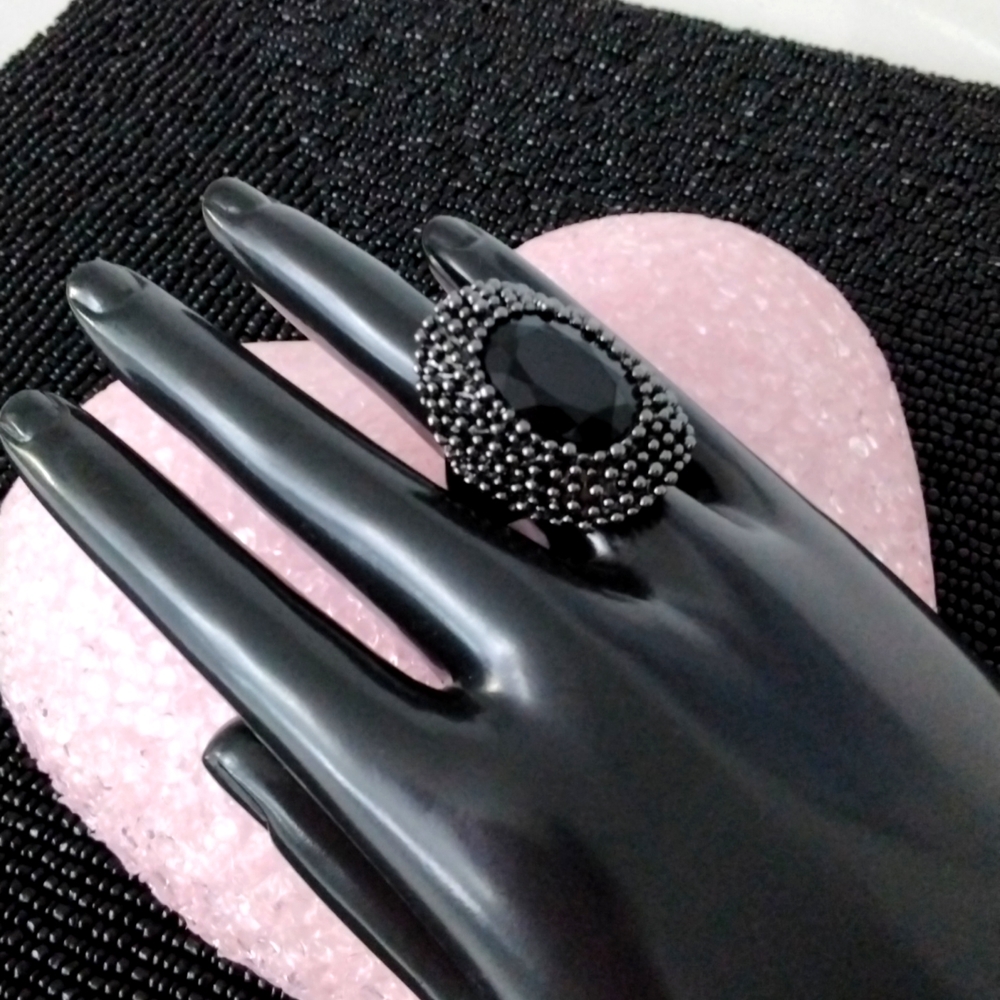 Large Onyx statement ring
